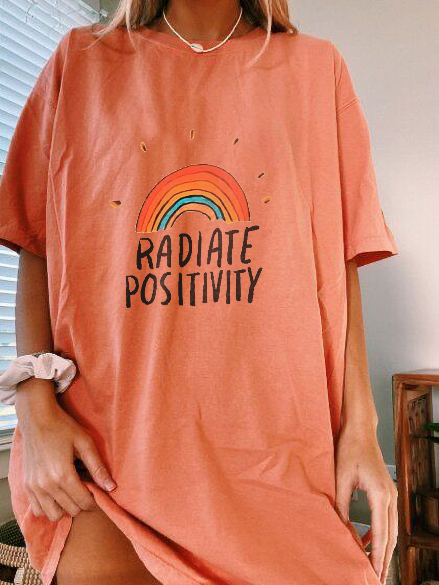 Radiate positivity Printed Oversized Unisex T-shirt