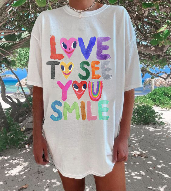 Love to see you smile Printed Women's Oversized T-shirt