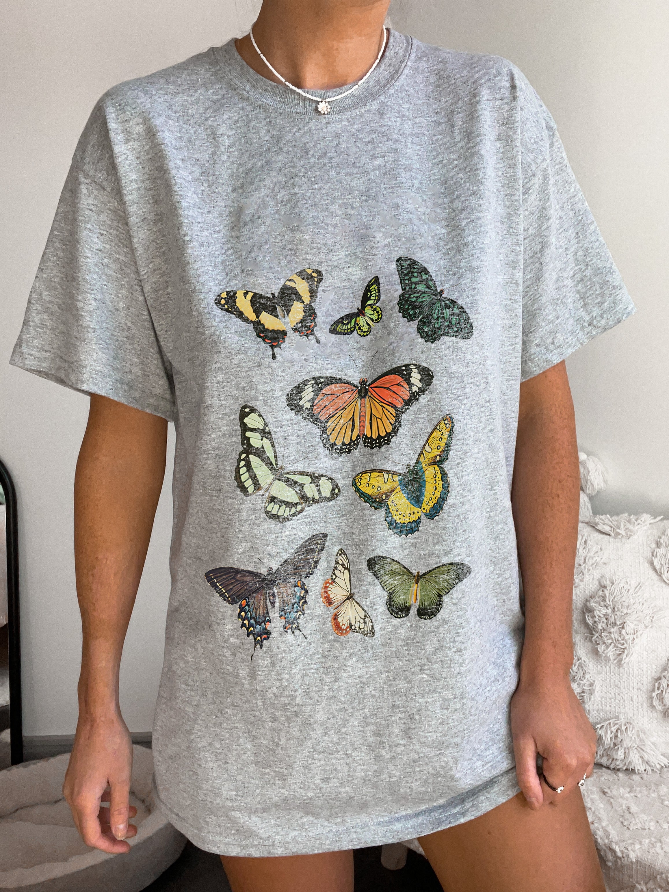 Butterfly Printed Oversized Unisex T-shirt