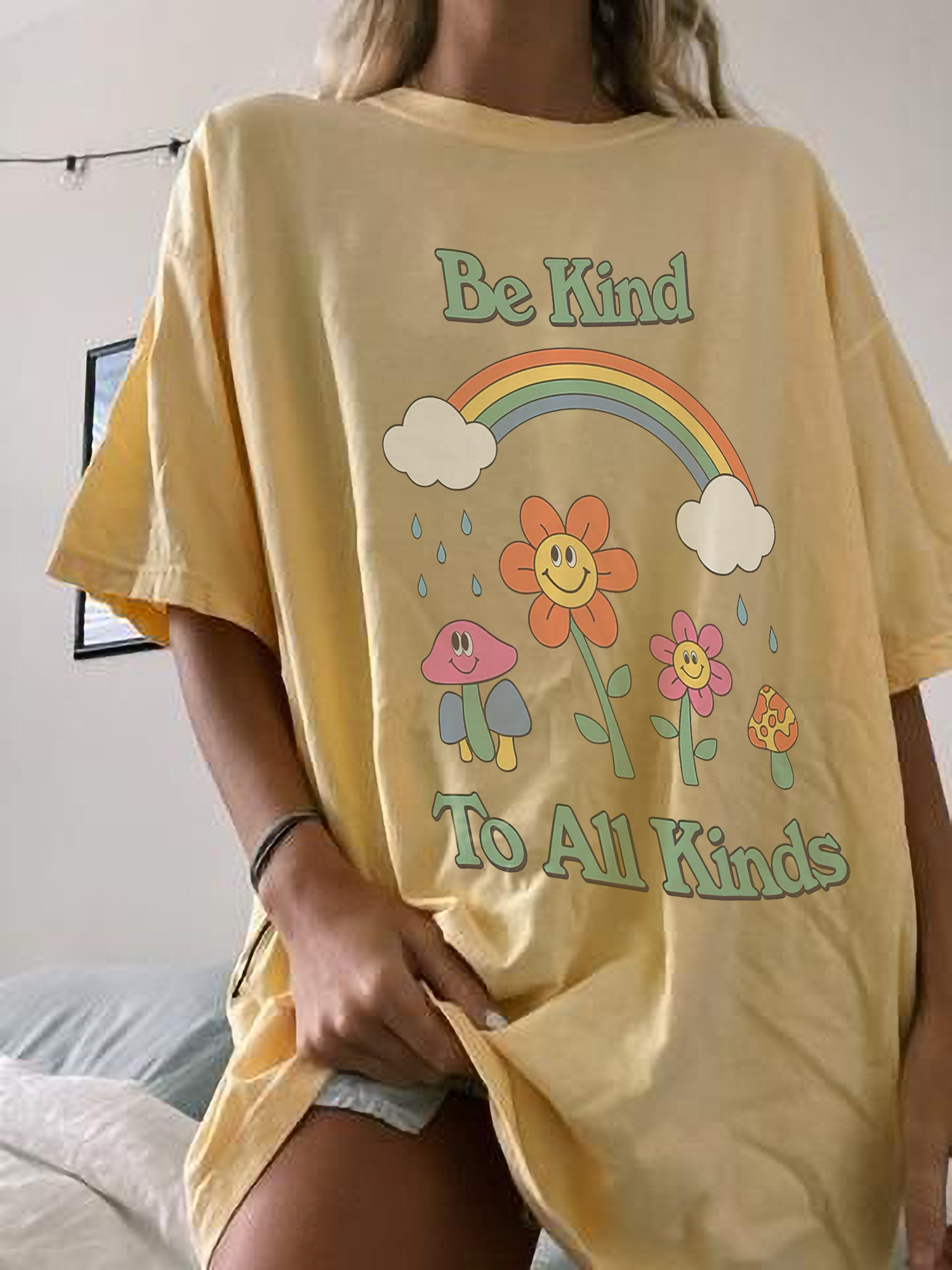 Be kind to all kinds Printed Oversized Unisex T-shirt