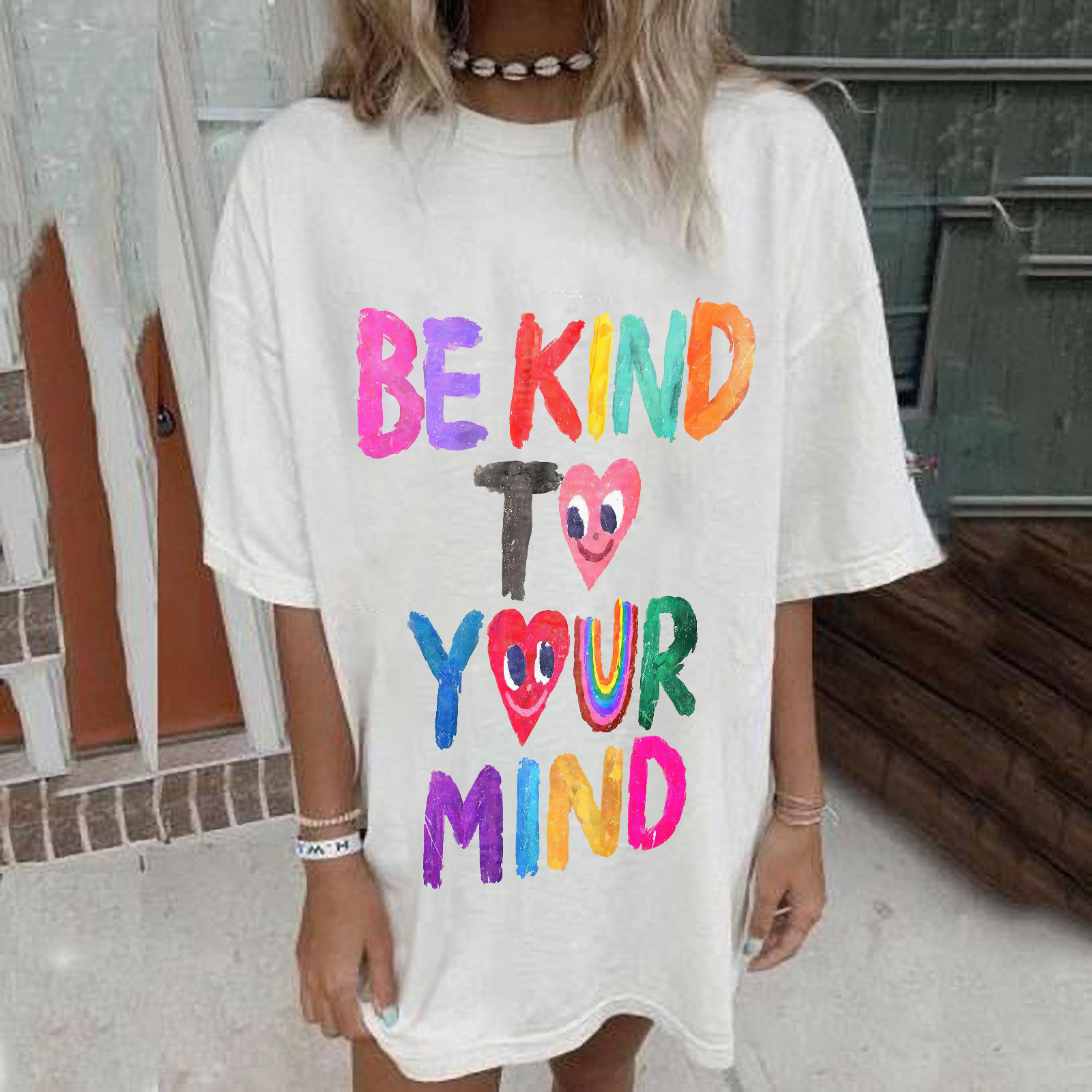Be kind to your mind Printed Oversized Unisex T-shirt