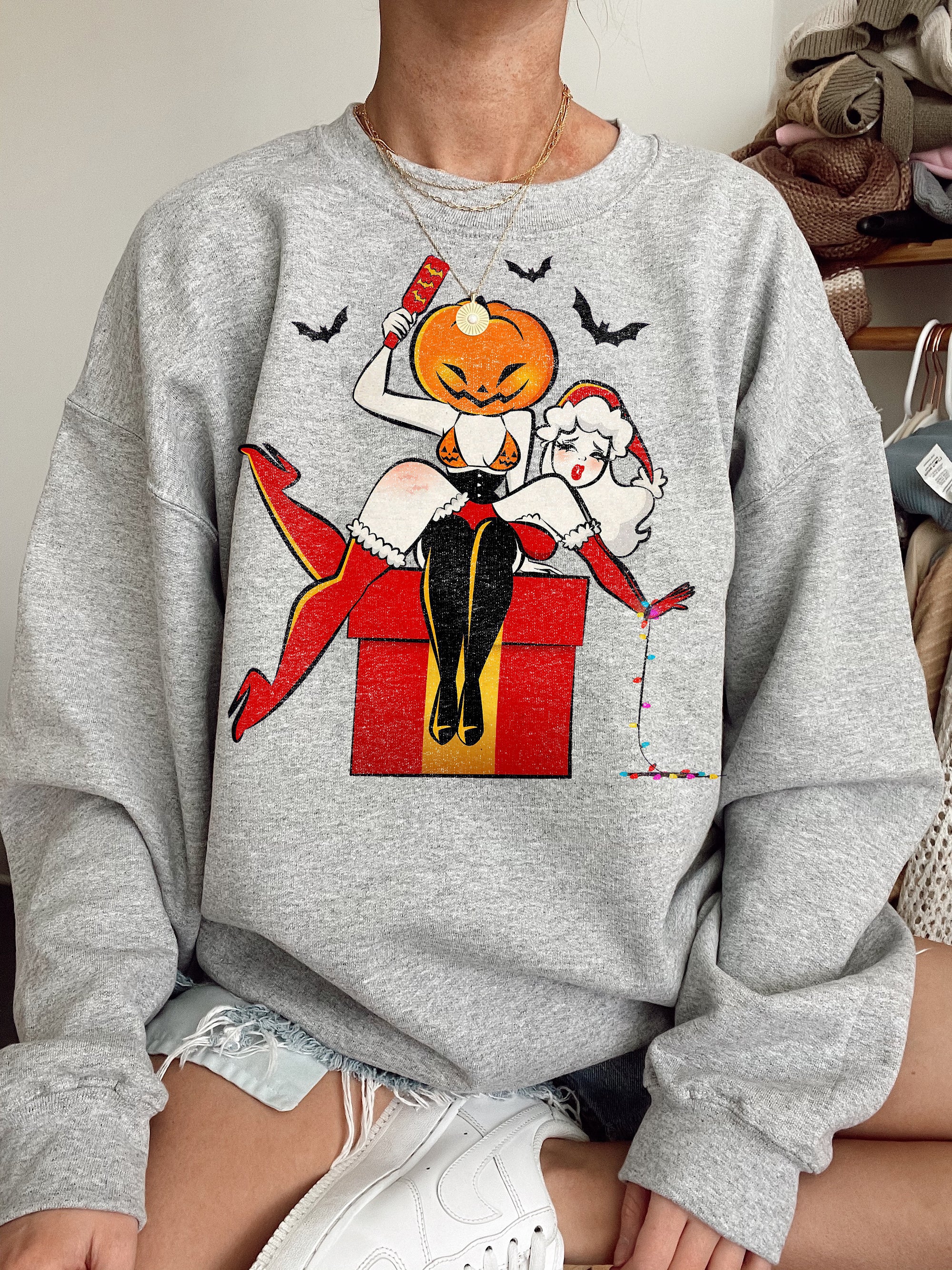 Pumpkin Printed Women's Sweatshirt