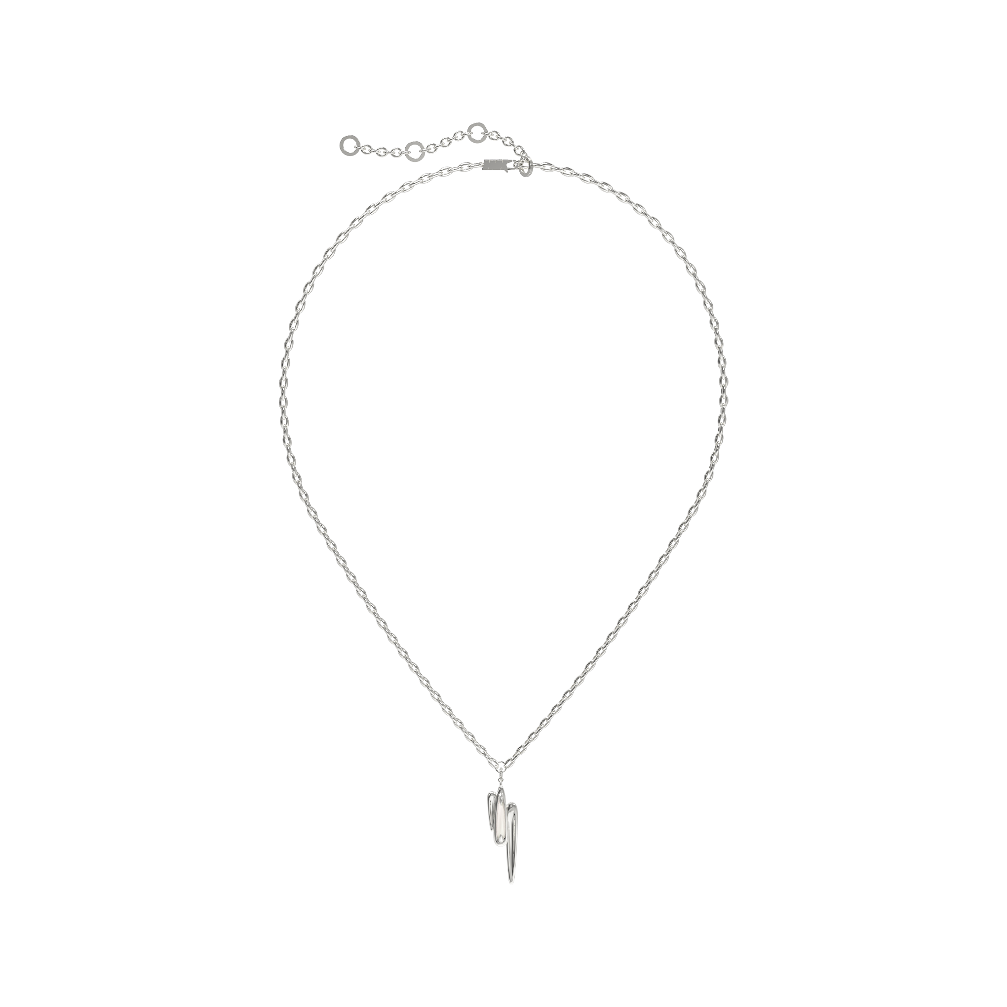 CONCAVE LONG NECKLACE-WHITE SHELL WATER DROP PENDANT