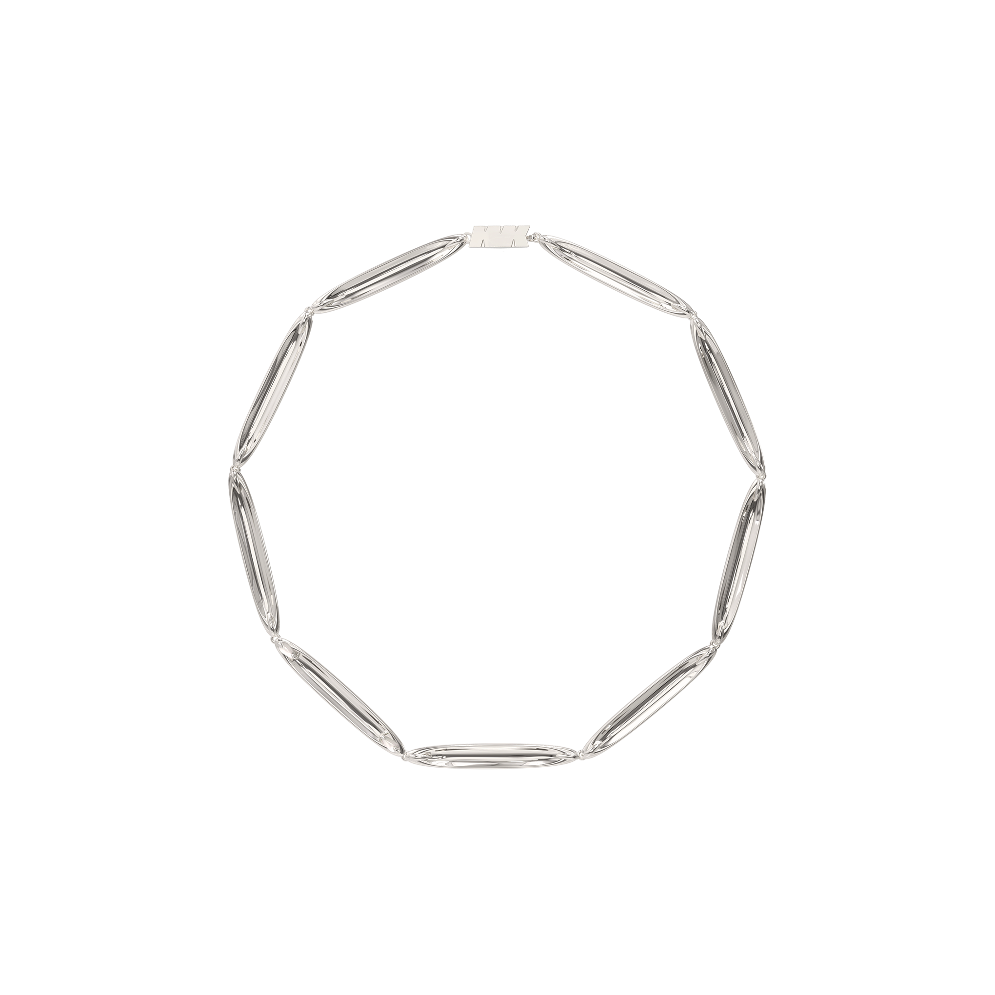 WHITE SHELL CONCAVE CHOKER NECKLACE