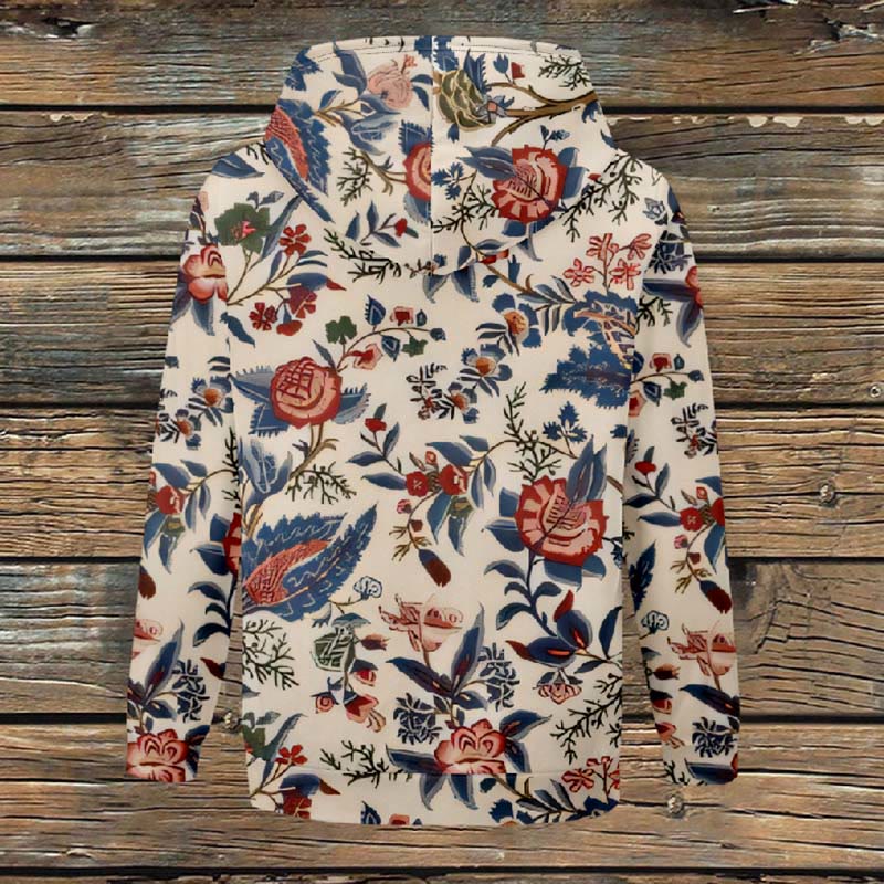 Women's Oil Painting Rose Blossom Art Print Fleece Jacket - image 3