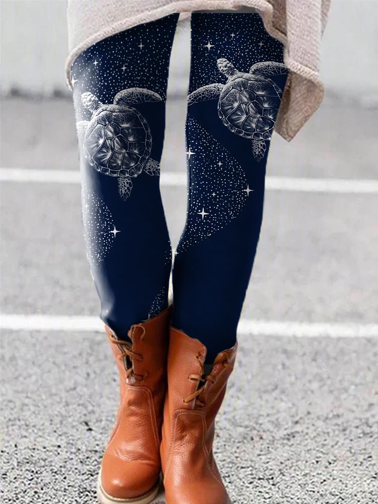 Whale Tail Art Print Casual Leggings