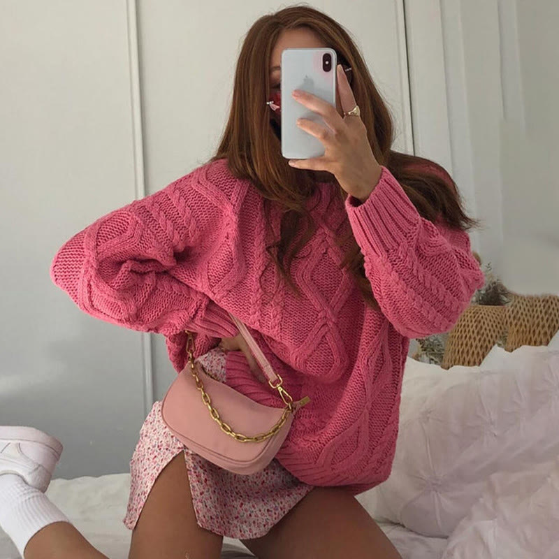 Stylish Solid Color Casual Crew Neck Sweater - image 10
