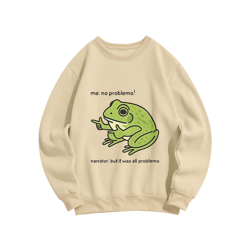 Stupid Frog Meme Long Sleeve Sweatshirt - Apricot - US16-18(2XL) - image 3