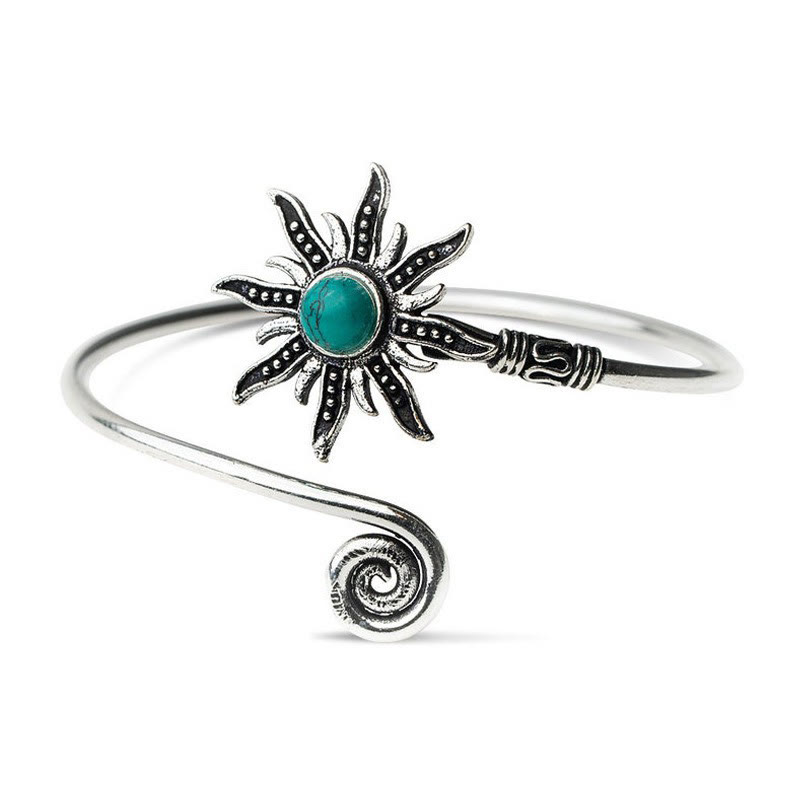 Women's Vintage Sunflower Turquoise Alloy Bracelet - image 4