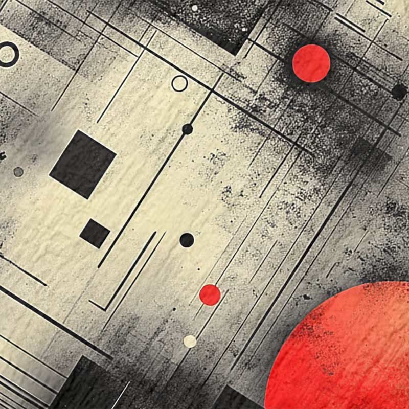 Women's Vintage Contrast Irregular Geometric Pattern Art Print Dress - image 2