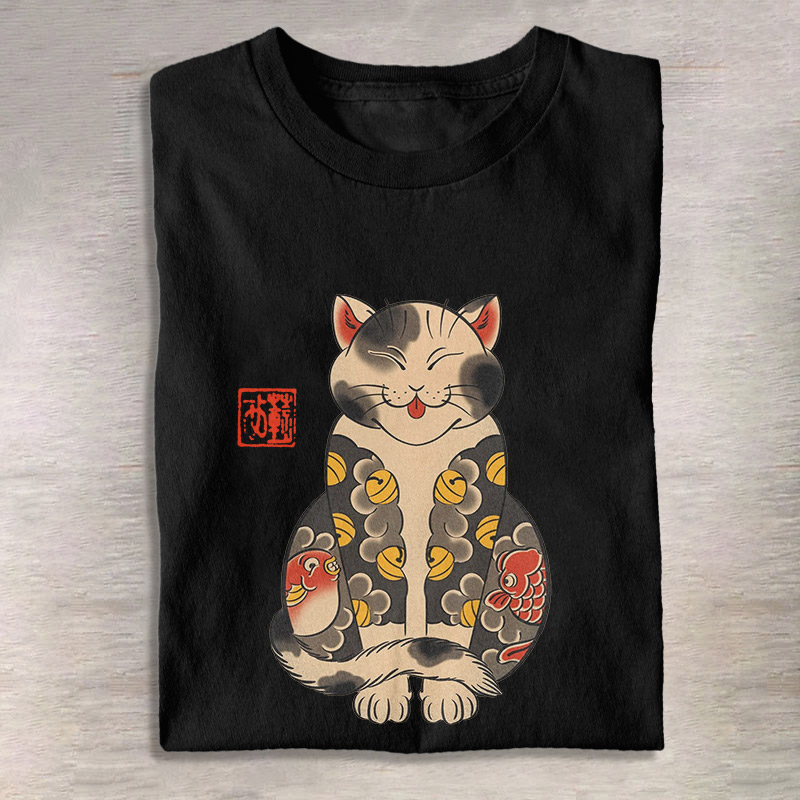 japanese cat t shirt