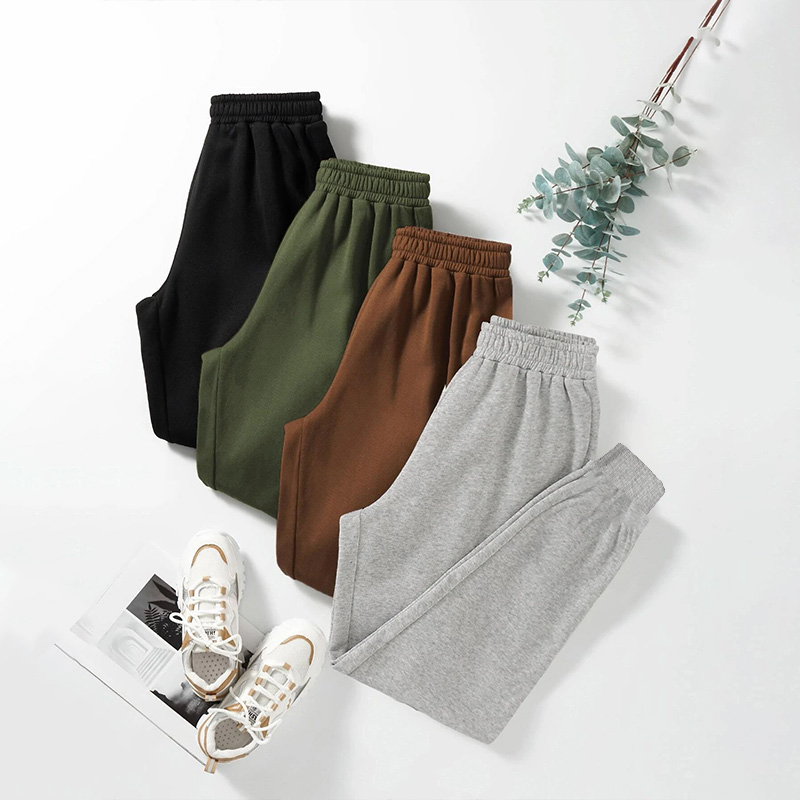 Solid Color Casual Sports Drawstring Sweatpants - image 1