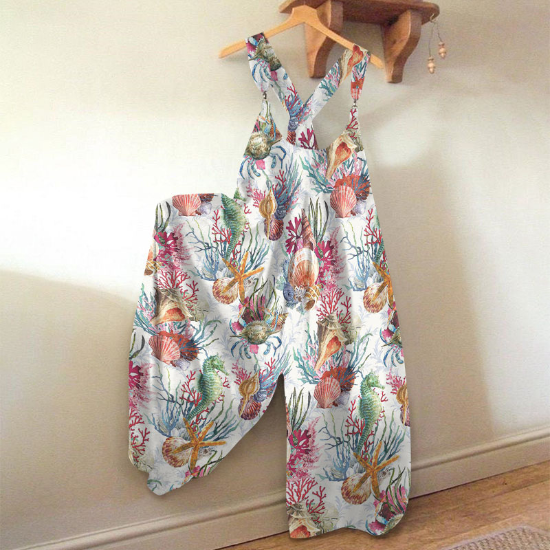 Holiday Coral Print Jumpsuit - Pink - 5XL - image 1