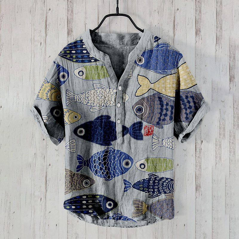 Vintage Fish Japanese Art Print Shirt