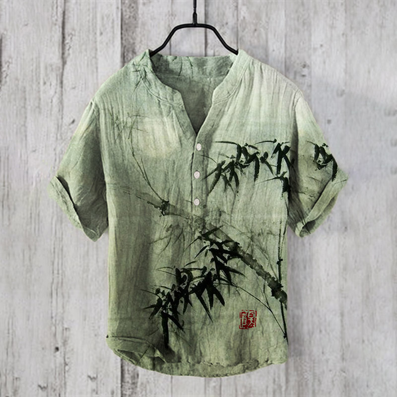 Bamboo Forest Full Moon Night Japanese Art Print Shirt