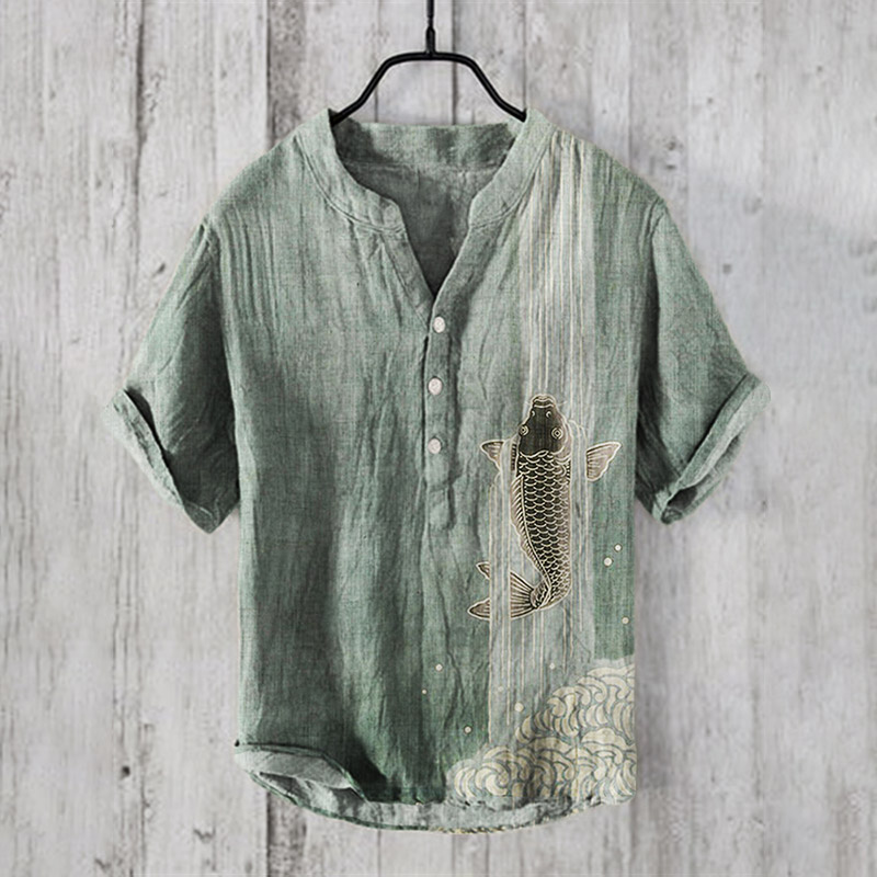 Upstream Carp Japanese Art Print Shirt