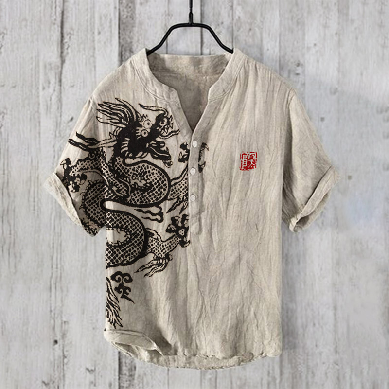 Ancient Dragon Lino Art Print Shirt
