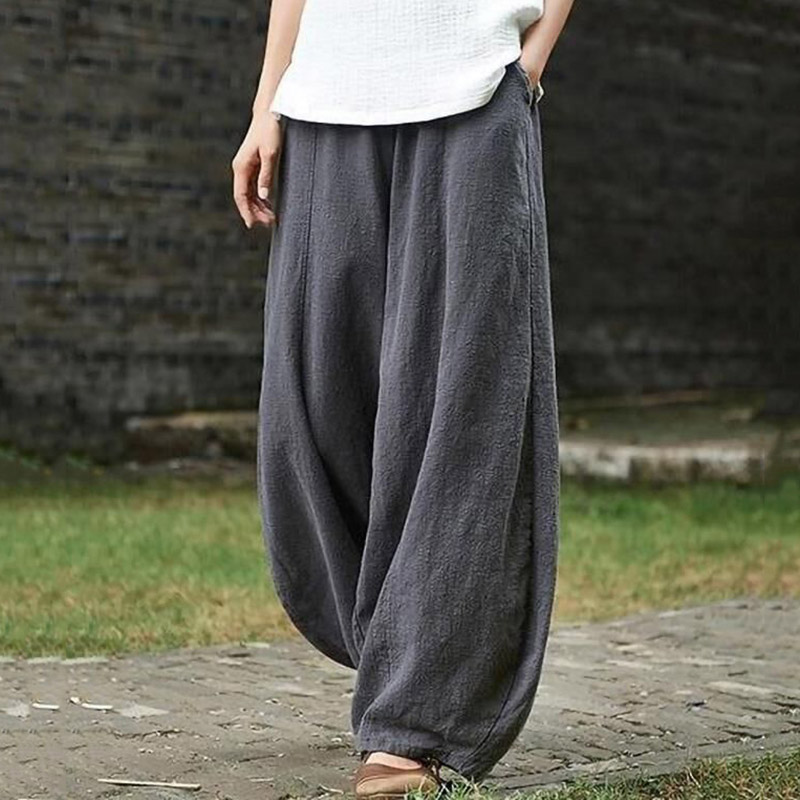 Casual Plain Drawstring Pocket Pants - Dark Grey - 5XL - image 2