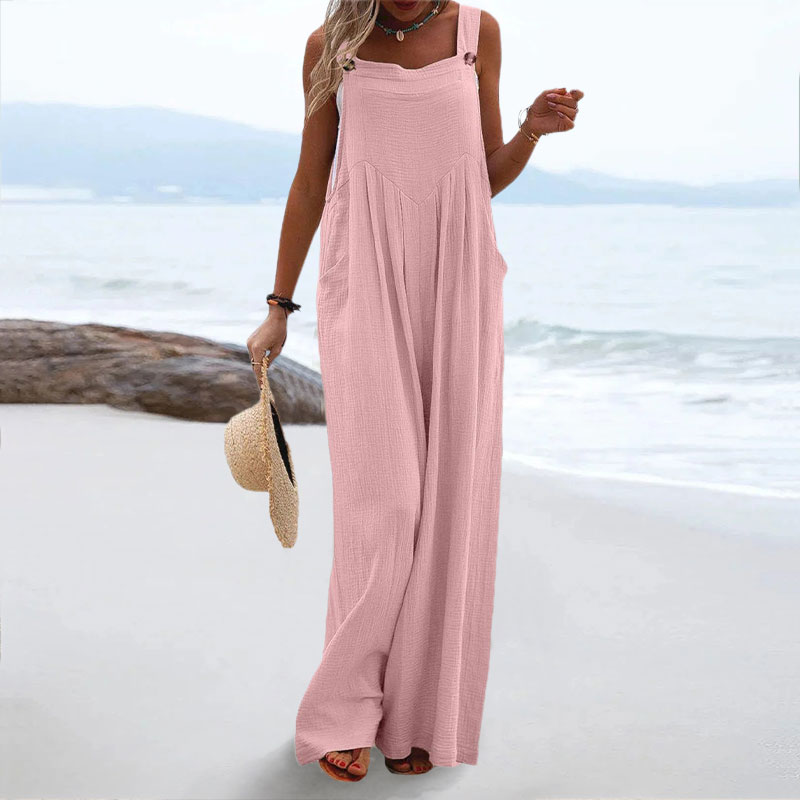 Women's Casual Solid Colo Pocket Jumpsuit