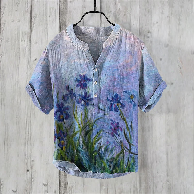 Irises Oil Painting Art Print Shirt