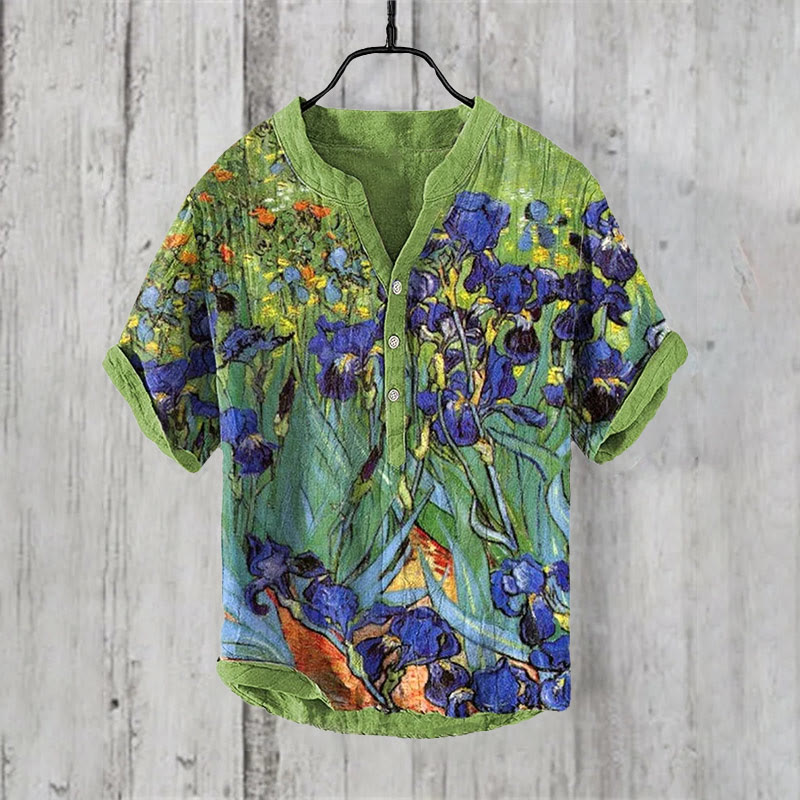 Iris Oil Painting Print Shirt