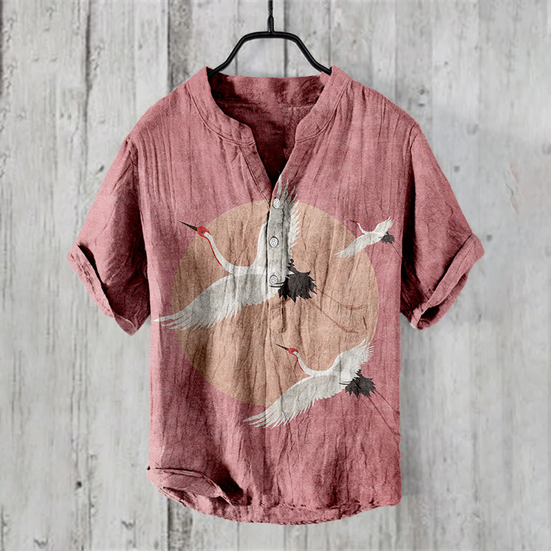 Flying Cranes Japanese Art Print Shirt