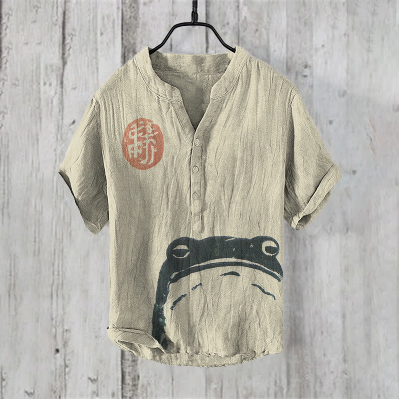 Japanese Art Frog Print Shirt