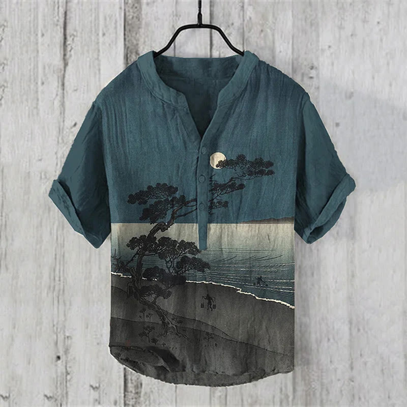 Vintage Pine Tree Landscape Art Print Shirt