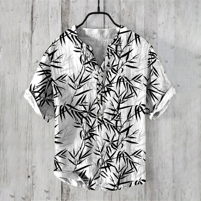 Vintage Bamboo Japanese Art Print Shirt