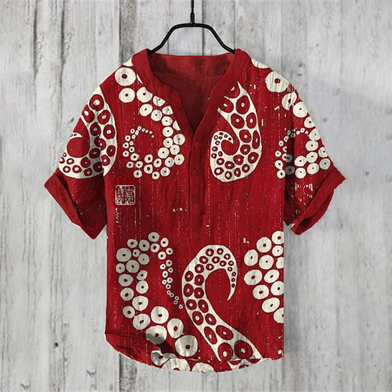 Ocean Octopus Legs Japanese Art Print Shirt