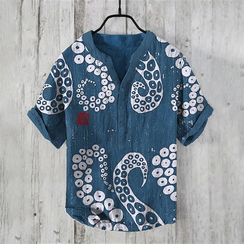 Ocean Octopus Legs Japanese Art Print Shirt
