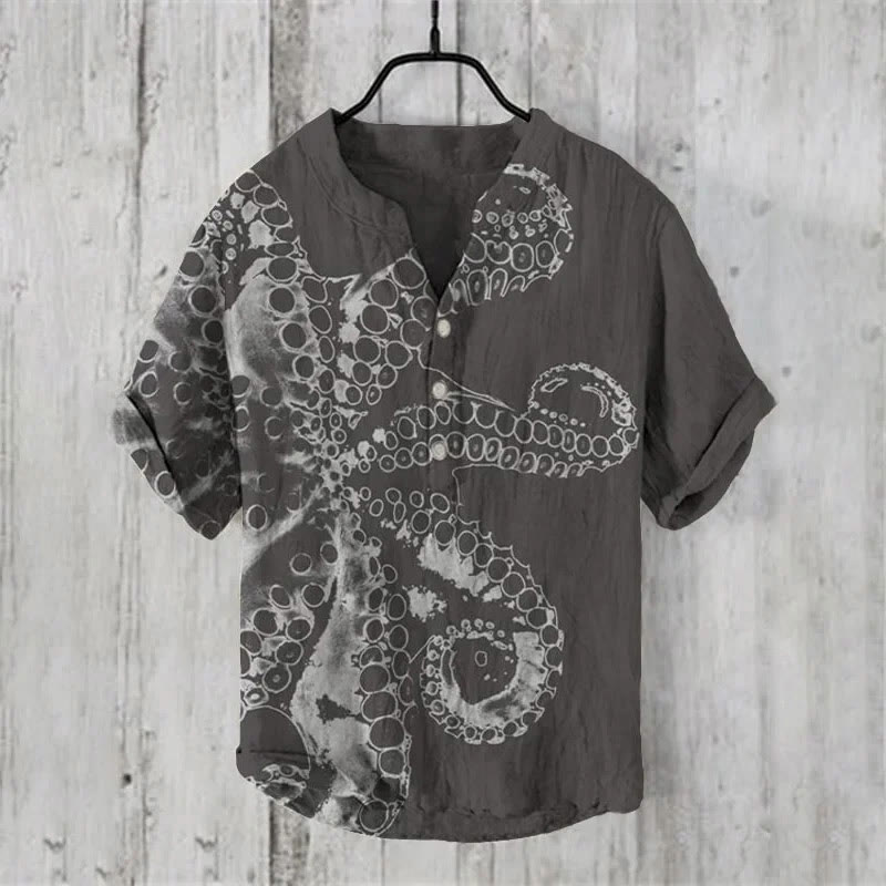 Vintage Japanese Octopus Tentacle Print Shirt