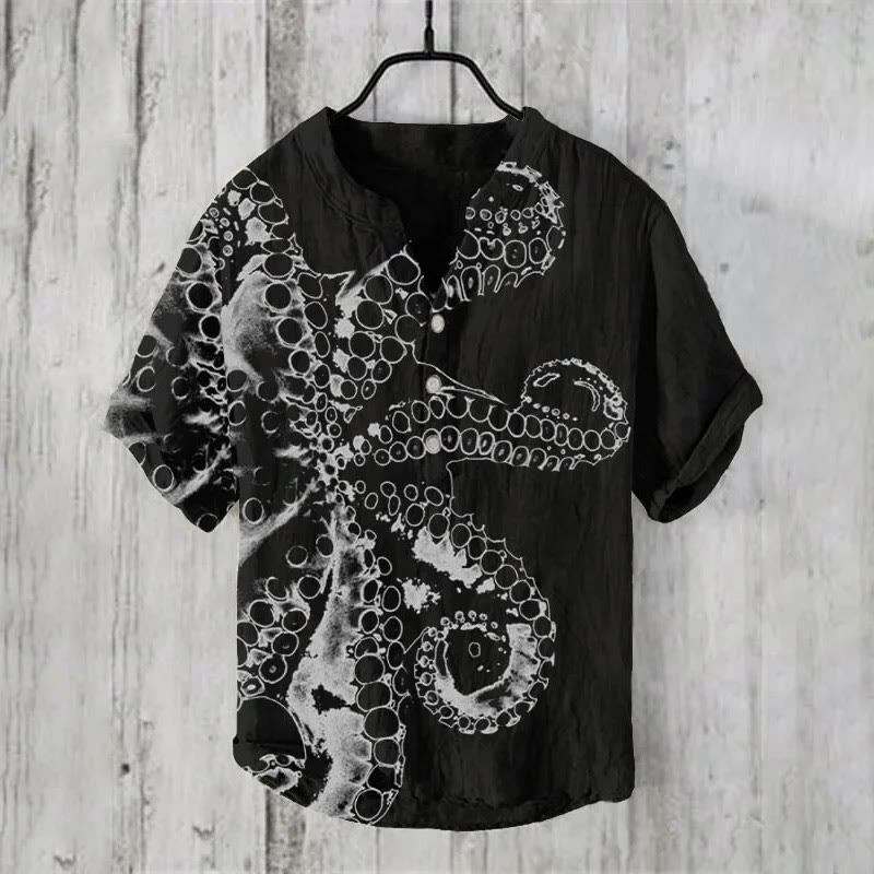 Vintage Japanese Octopus Tentacle Print Shirt