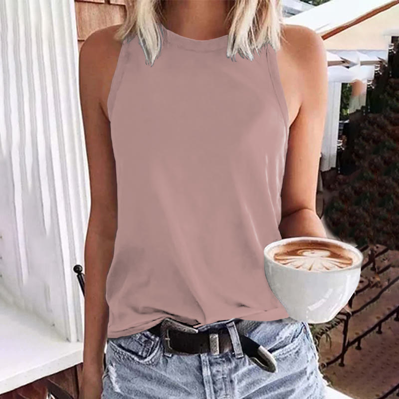 Women's Casual Solid Color Tank Top - Pink - 5XL - image 2