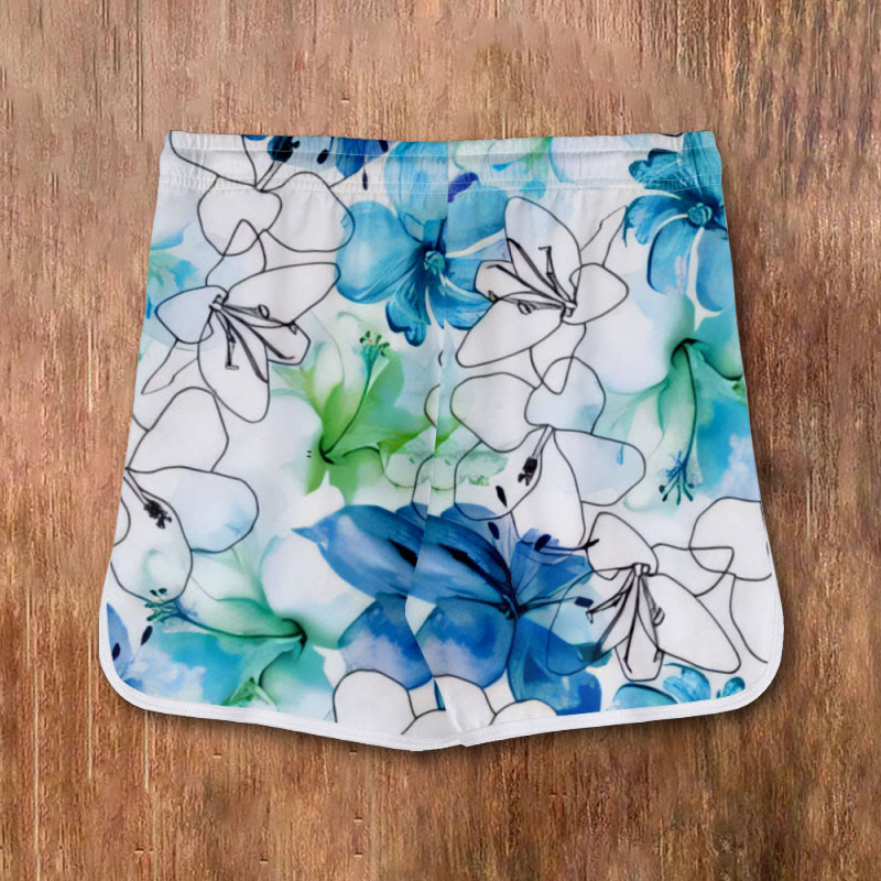 Casual Holiday Floral Print Drawstring Pocket Shorts - image 2