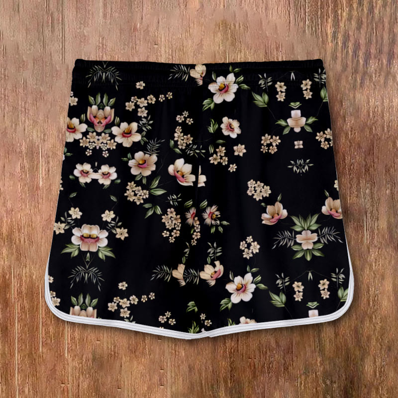 Casual Floral Print Drawstring Pocket Shorts - image 2