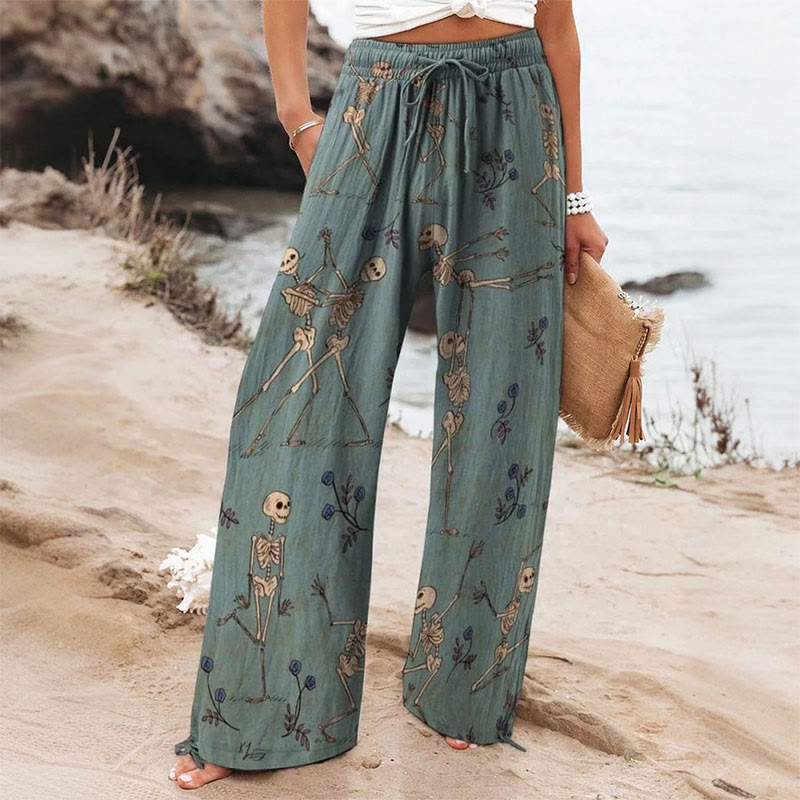Dashingsoul Print Drawstring Casual Pants