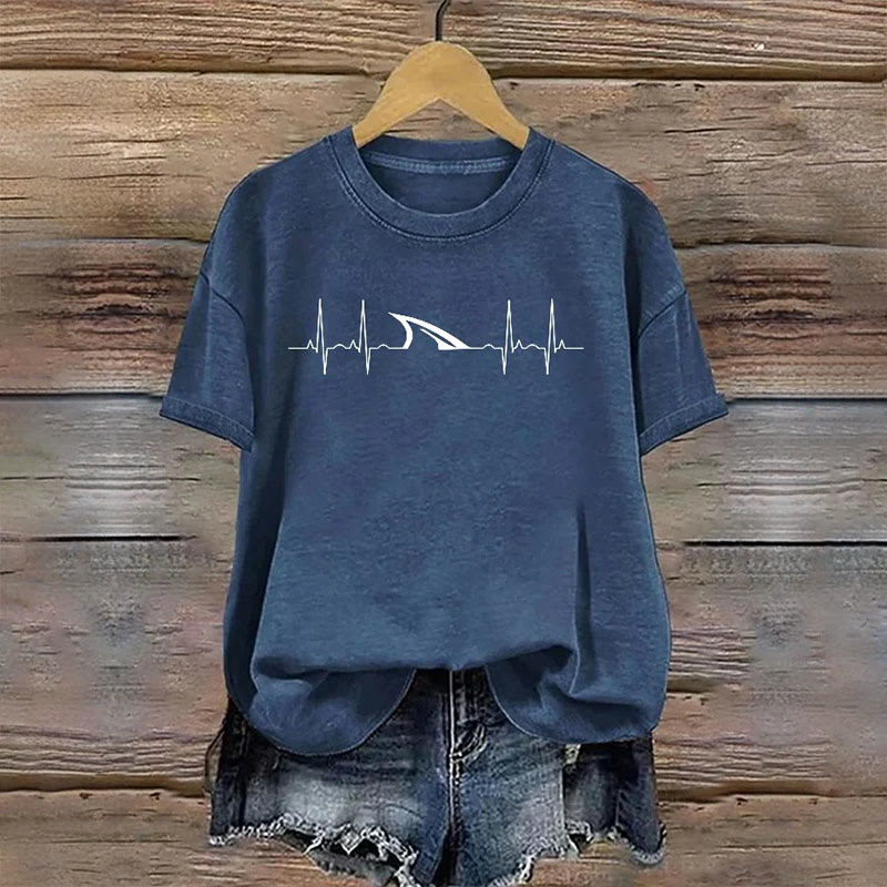 Shark Week Marine Life Conservation Art Print Casual Short Sleeve Crew Neck T-shirt