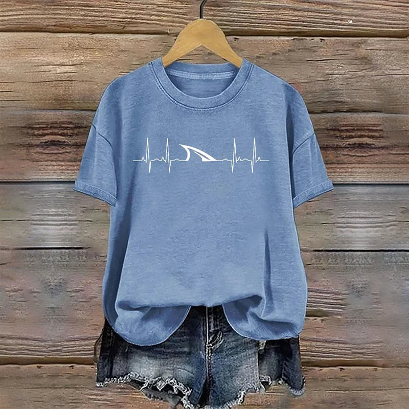 Shark Week Marine Life Conservation Art Print Casual Short Sleeve Crew Neck T-shirt