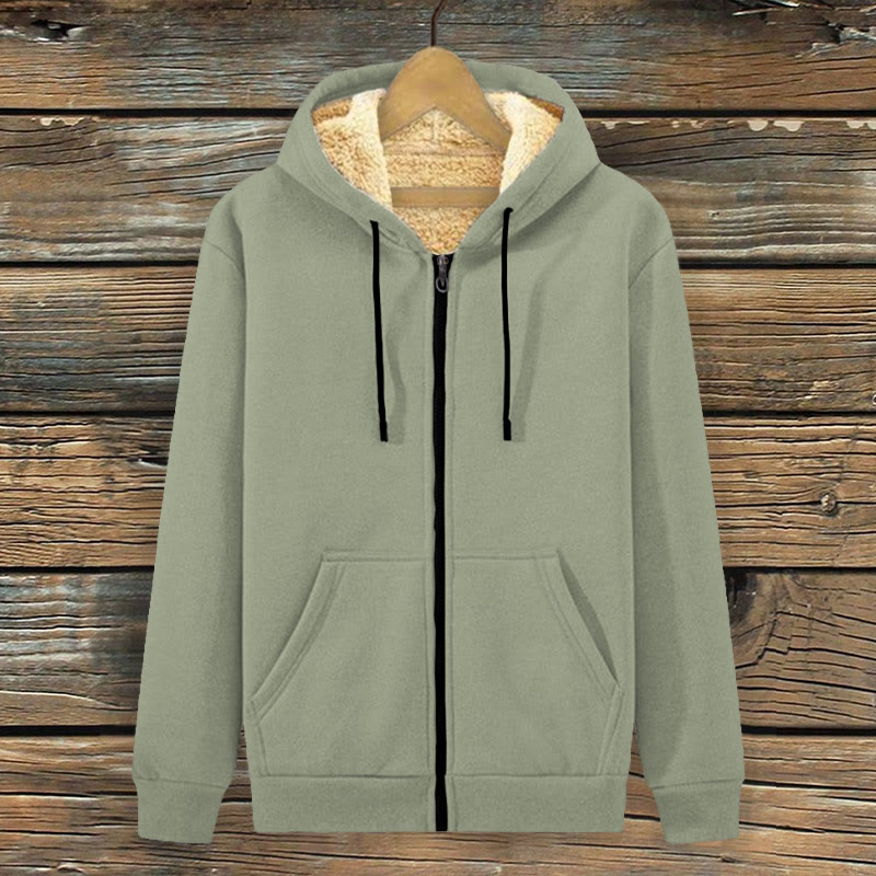 Dashingsoul Women's Vintage Simple Solid Color Fleece Jacket