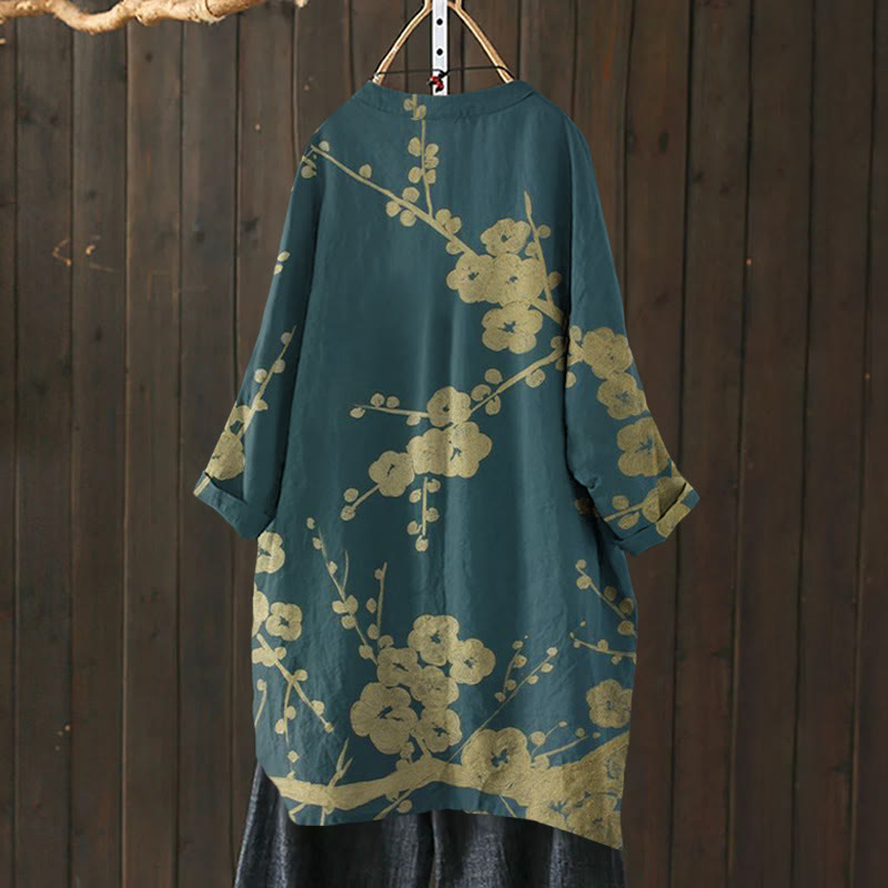 Japanese Plum Blossom Art Print Cardigan
