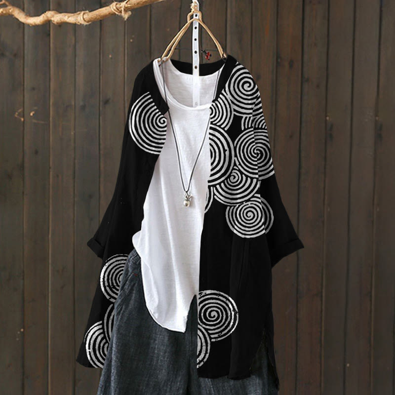 Sea Waves Ripples Japanese Art Print Cardigan