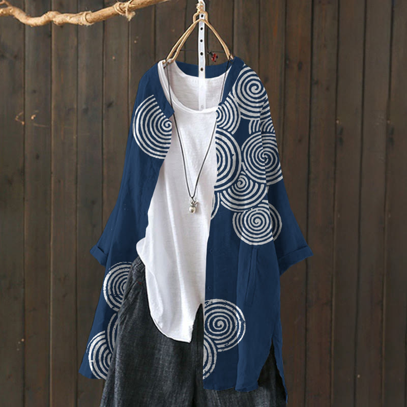 Sea Waves Ripples Japanese Art Print Cardigan