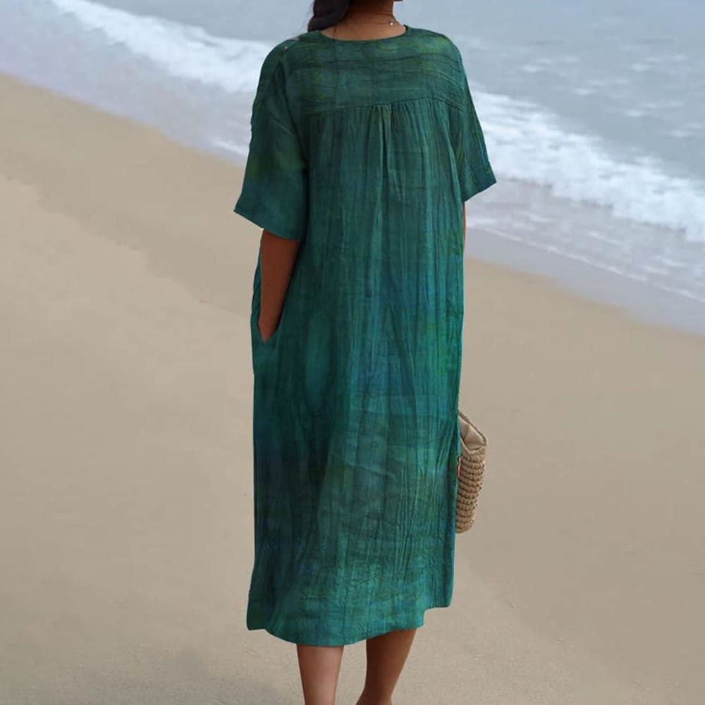 Women's Fish Art Cartoon Pattern Art Print Flowy Dress - image 2