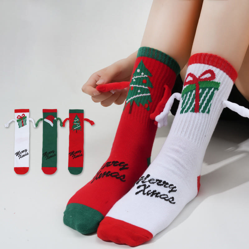 Christmas Middle Tube Socks Couple Cotton Socks - image 1