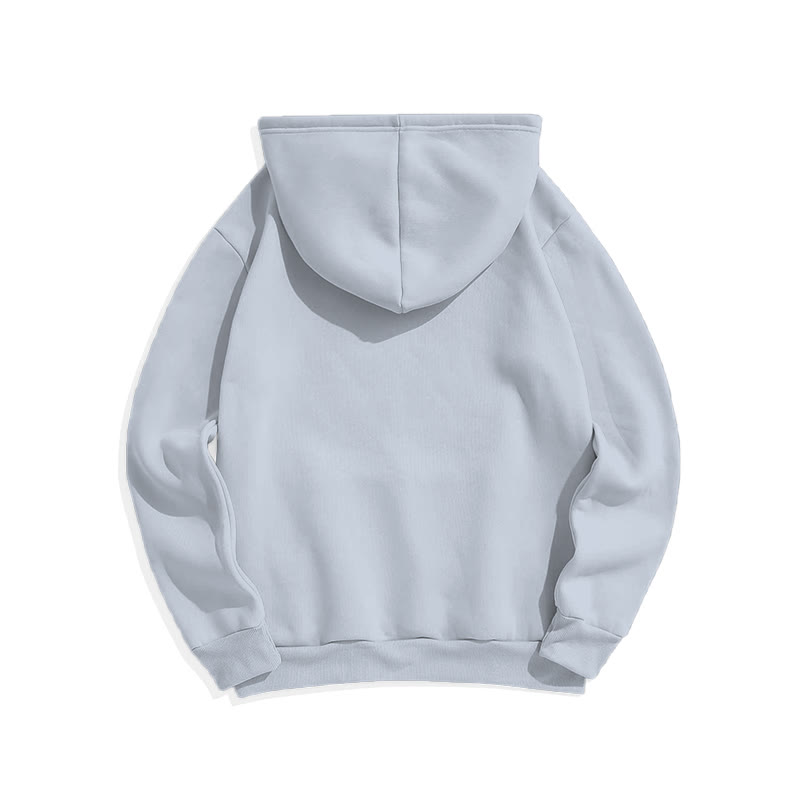 100% Cotton Solid Color Hooded Drawstring Casual Fleece Hoodie - image 21