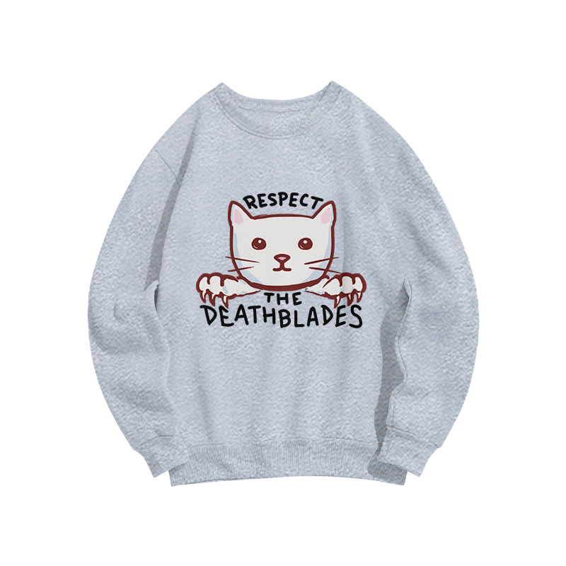 Unisex Cat  Print Long Sleeve Crew Neck Sweatshirt - Grey - US16-18(2XL) - image 4
