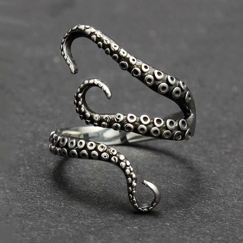 Dark Style Retro Exaggerated Personalized Octopus Ring - image 1