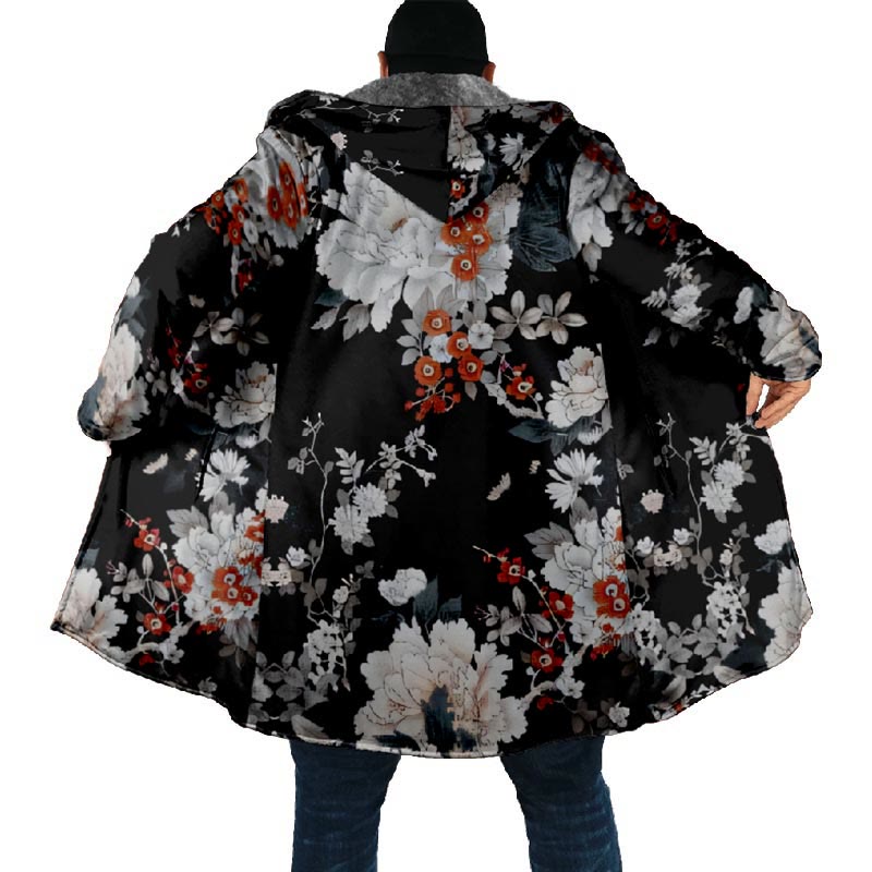 Retro Garden Night Art Print Unisex Plush Thick Long-sleeved Fleece Jacket Coat - image 5