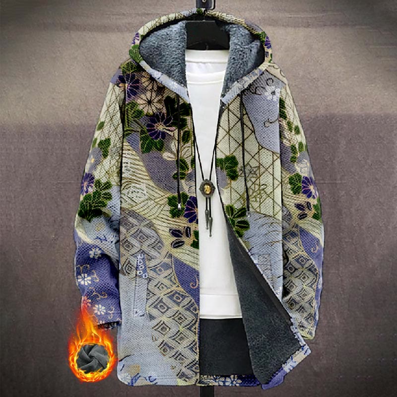 Pastel Garden Symphony Print Unisex Plush Thick Long-sleeved Fleece Jacket Coat - Multicolor - 5XL - image 1